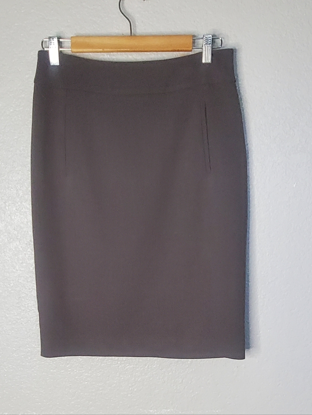 FENDI Silk Sheath Column Pipe Pencil Skirt in Gray Taupe Faux Wrap Made In Italy